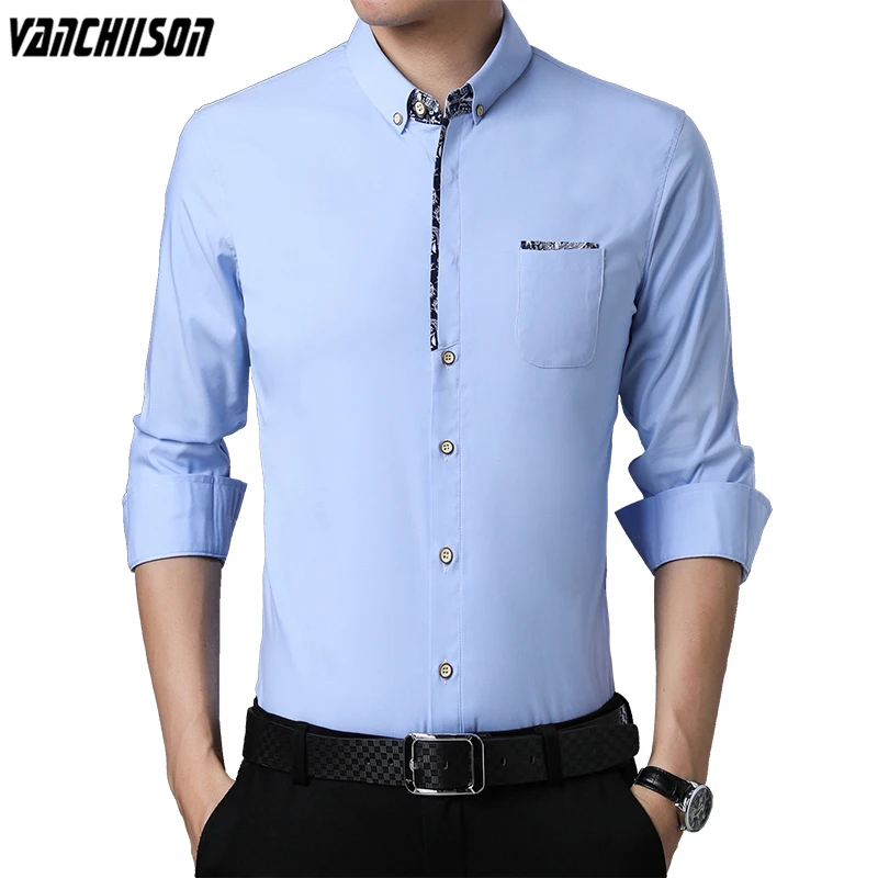 

Men Cotton Shirt Tops Long Sleeve for Summer Solid England Style Office Male Fashion Clothing 00852