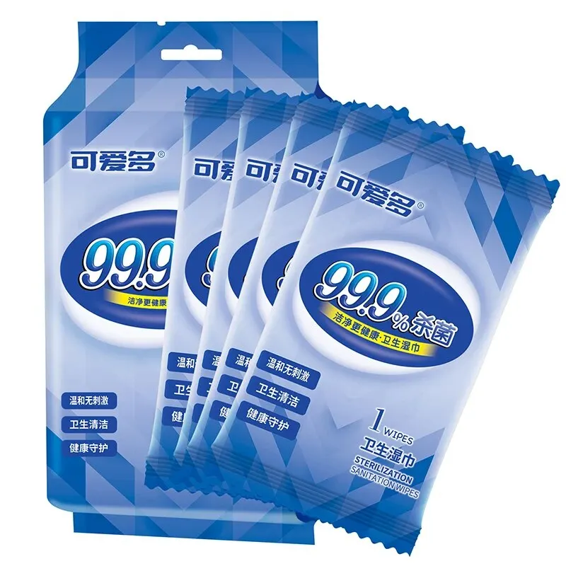 100pcs Antibacterial Wipes Individually Packed 10pcs/pack 10 Packs Alcohol Cleaning Wipes Hand and Mouth Wipes