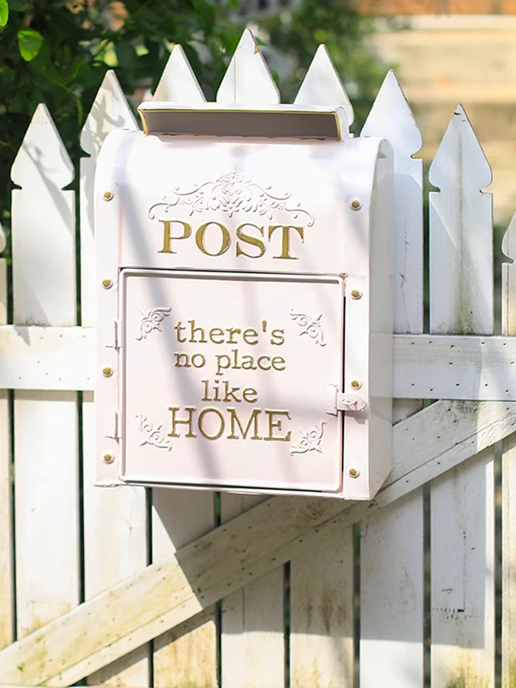 Vintage European Wall Mounted Metal Mailbox Rustic Post Box 10.2&rdquo; x 4.7