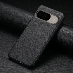 Luxury Soft Lychee Pattern Leather Shockproof Bumper Case Cover - Google Pixel 8 Pro (Y1 - Black)