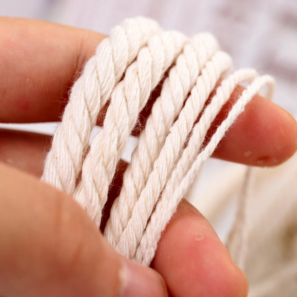 Cotton rope Macrame cord 1mm-10mm Cotton Macrame Cord Rope String Thread Handmade Crafts DIY Braided Twisted Twine Wedding Party Home Decoration