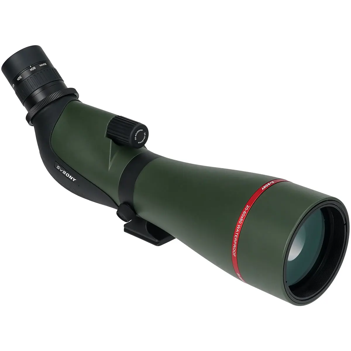 SVBONY SA412 20-60x80 Telescopic sight Army Green 45 degree 1.25 inch Eyepiece Interface Best Shooting telescope binoculars spotting scope