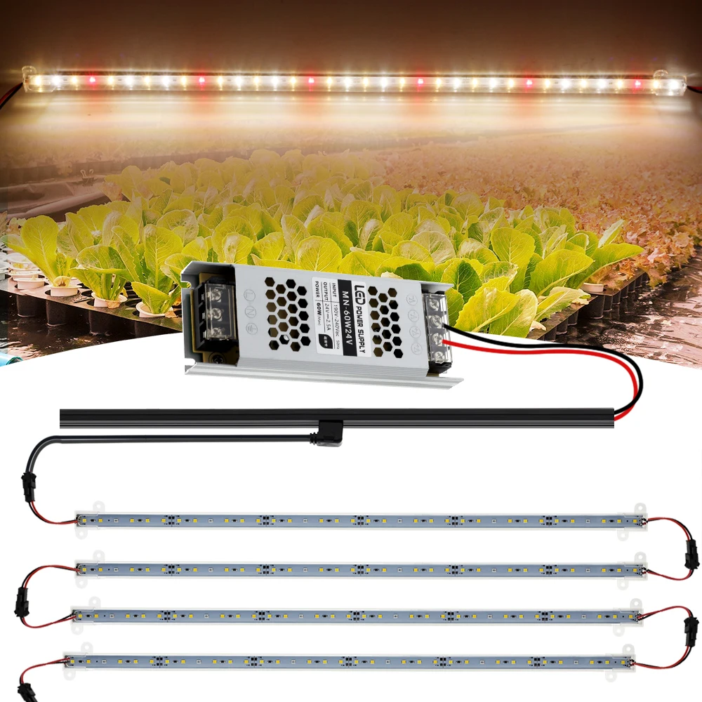 LED Grow Bar Light Set 24V 7W Plant Light Tubes Full Spectrum Phytolamp for Indoor Flower Seeds Greenhouse Tent Fitolamp