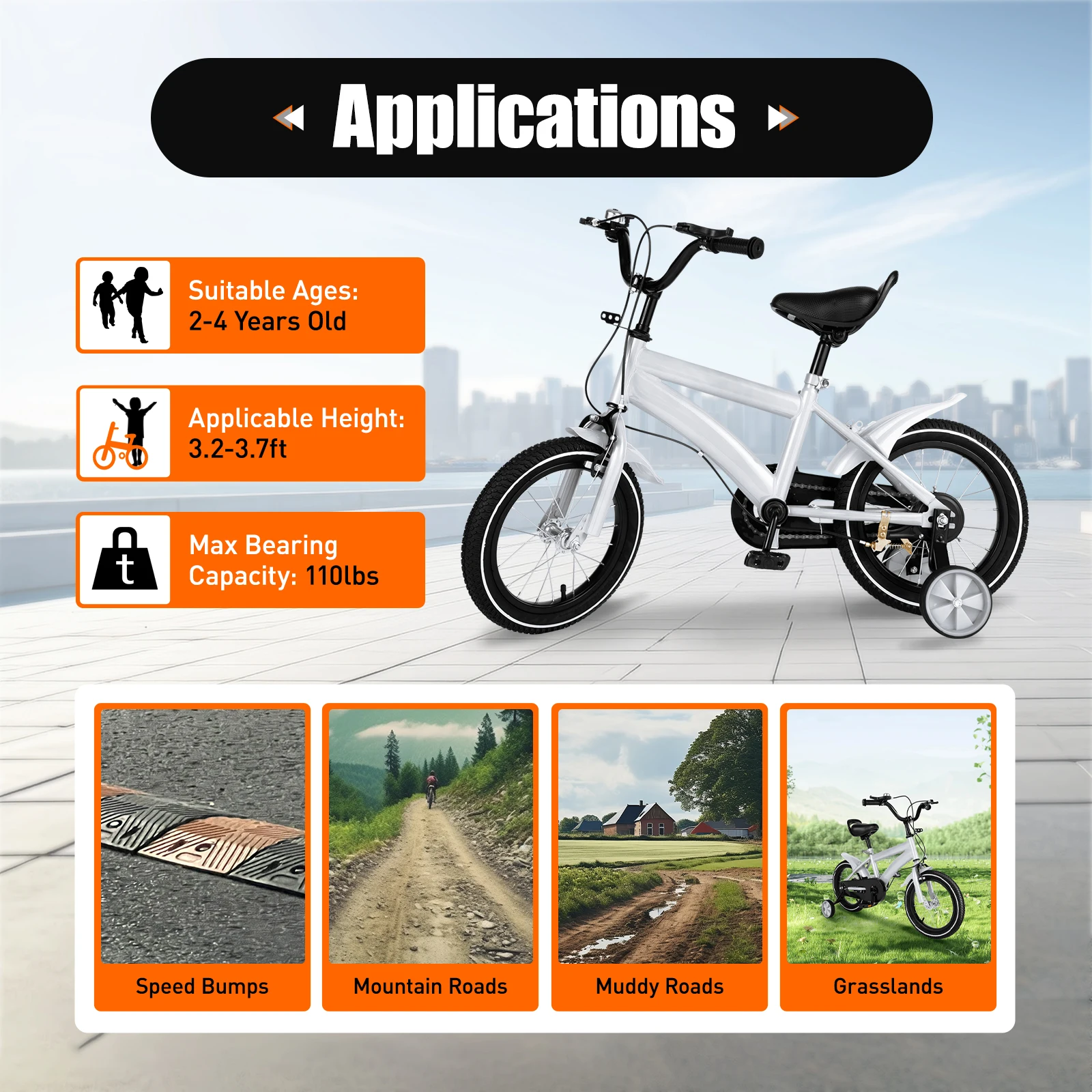 14 Zoll Unisex Kinderfahrrad Muslimate Jungen Maldchen Fahrrad Ab 3-6 Jahre Dhl Weibeta