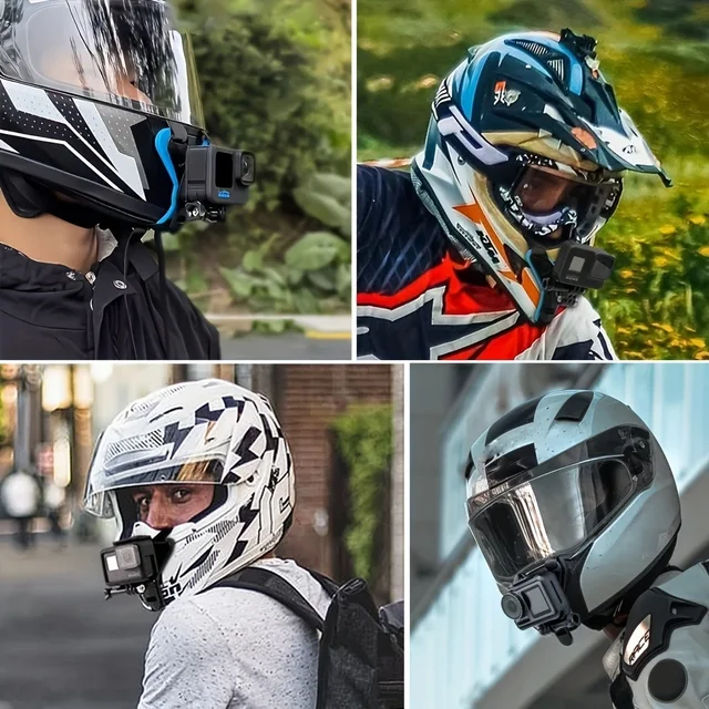 Support de menton avant pour casque de moto, pour GoPro Hero DJI Osmo Action Insta360, accessoires de caméra d'action 2