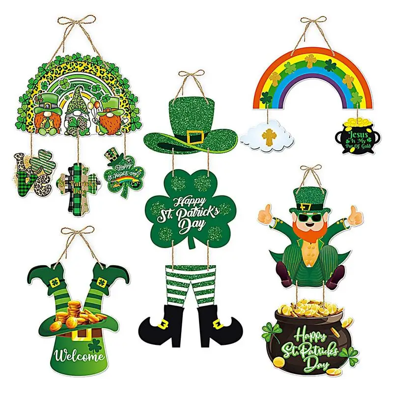 St Patricks Day Door Sign Classic Green Shiny Paper Door Signs Divertenti Segni Di Benvenuto Con Cordino Per Alberi Pareti Porches Farms