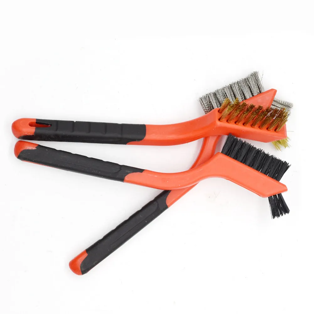 Stainless Steel Wire Brush Wire Brush Cleaning Brush Wire Cleaning Brush 7 Inch Industrial Cleaning Brush Brass Nylon Stainless Steel Wire Hard Bristle Brush Rust Remover Cleaning Gap Hand Tools