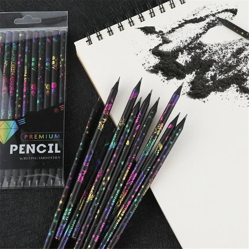 

12pcs/set HB Painting Drawing Pencil Students Writing Pen Colorful Painting Black Lead Pencils School Stationery Pen for Kids