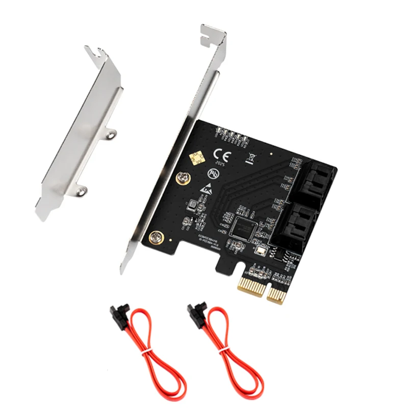 

Chi a Mining 4 Port SATA PCIE Card Riser SATA 3.0 6G Controller PCI Express 3.0 x1 Expansion Card Low Profile Bracket SATA Cable