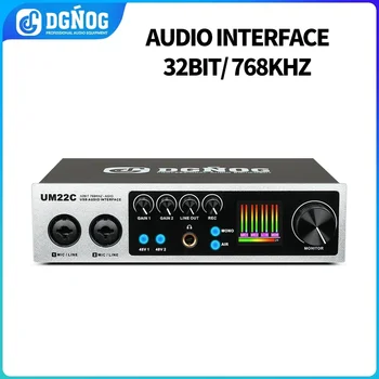 DGNOG UM22C USB 오디오 인터페이스 32비트/768KHz - 기타 스튜디오, 팟캐스트 프로듀서, 보컬리스트, 스트리밍을 위한 프로페셔널 레코딩