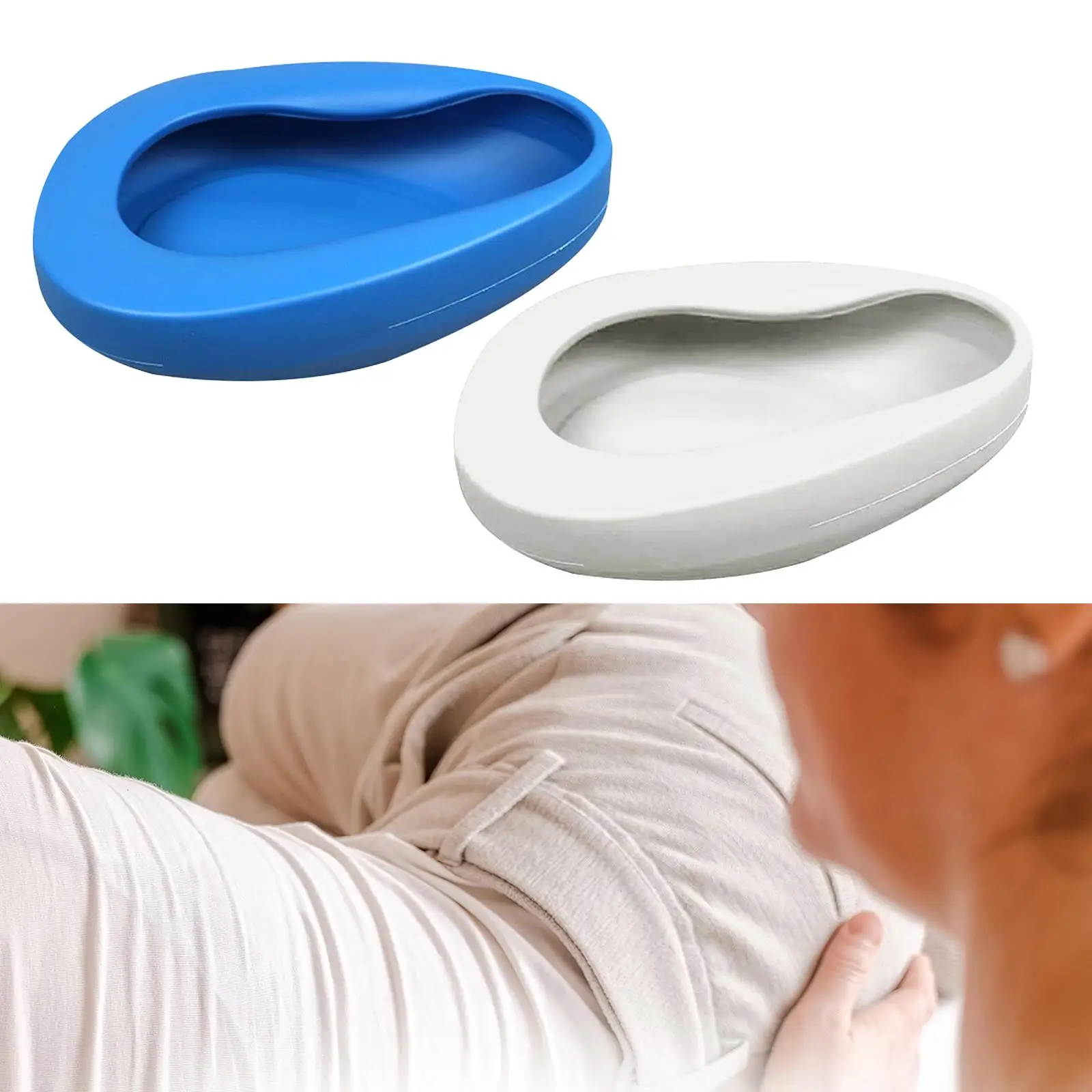 Portable Bedpan Heavy Duty Reusable Lightweight Durable Thicken Plastic Stable Bed Pan for Bedridden Patient Elderly Women Men 6