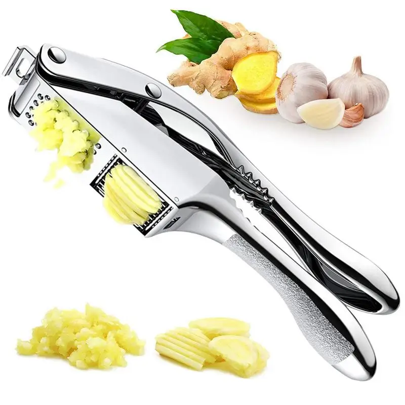 

Garlic Press Garlic Press 1 Garlic Masher Tool & 1 Garlic Slice Cutter Easy Squeeze Garlic Crusher & Slice Cutter Stainless