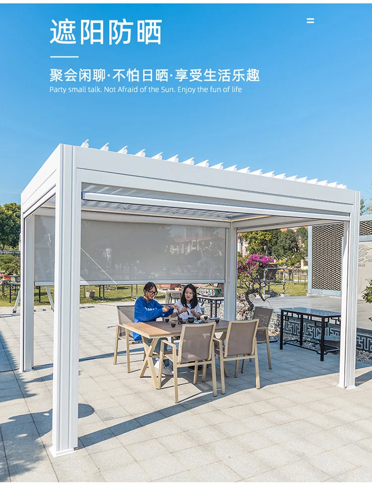 

Remote Control Pergola Outdoor Louvre Roof Bioclimatic Aluminium Pergola Arches Arbours Pergolas Bridge