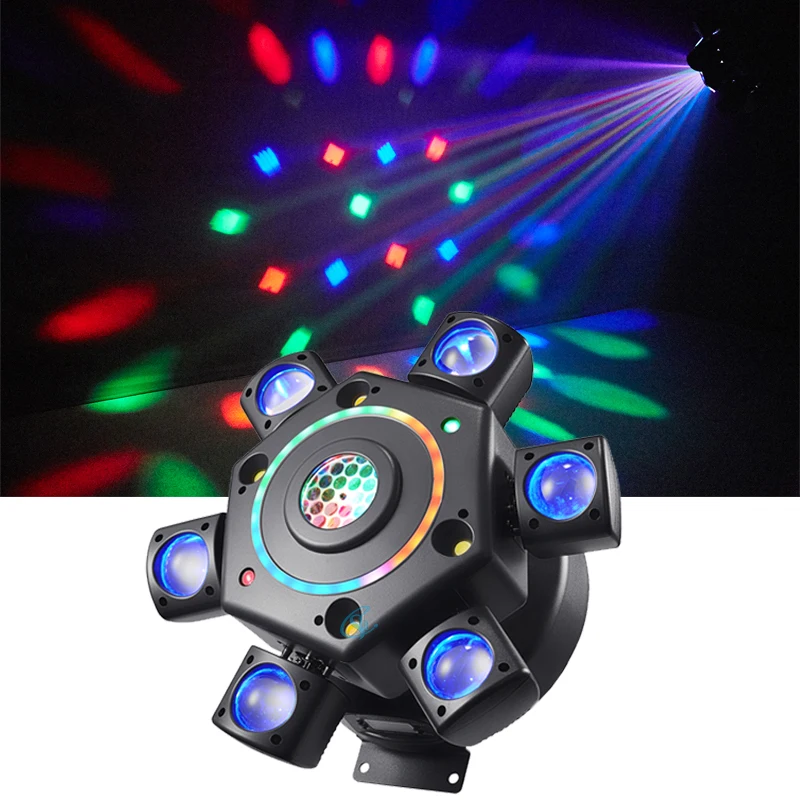 DJ Equipment 100W Six Arms Beam Led Moving Head Party Disco Ball Lights Effect S