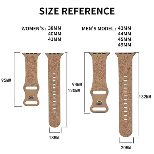 Engraved Band for Apple Watch Strap 46mm 44mm 42mm 41mm 40 45mm Ultra 3 2 49mm Floral Bracelet Iwatch Series 11 10 9 8 7 SE 6 5 - Image 5