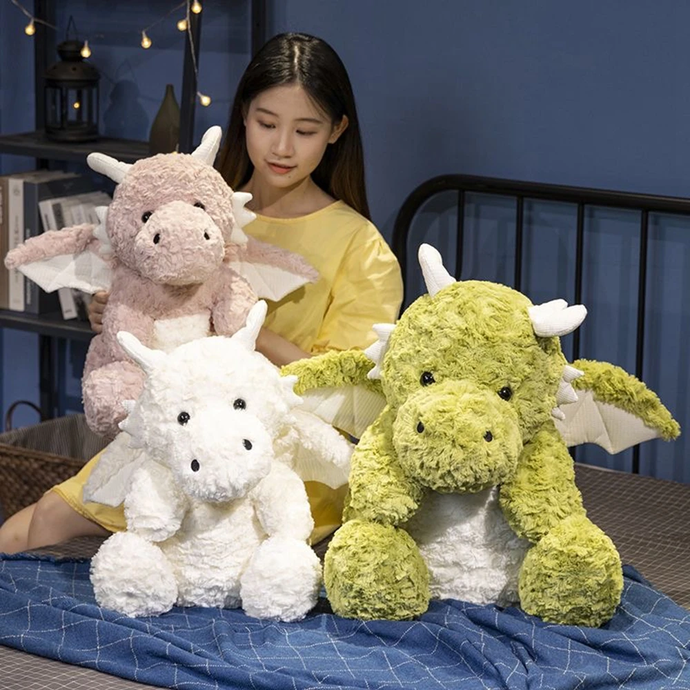 

21CM Cute Three-Color Baby Dragon Doll Super Soft Cute Dinosaur Plush Toy Bed Pillow Boy Girl Doll Bed Sofa Sleeping Pillow Gift