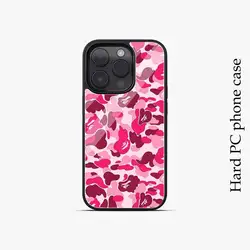 Glossy Pink Camo Chic Pattern Phone Case - Fashionable Hard PC Cover with Cute Anime Design - iPhone 13 Mini (Z1)