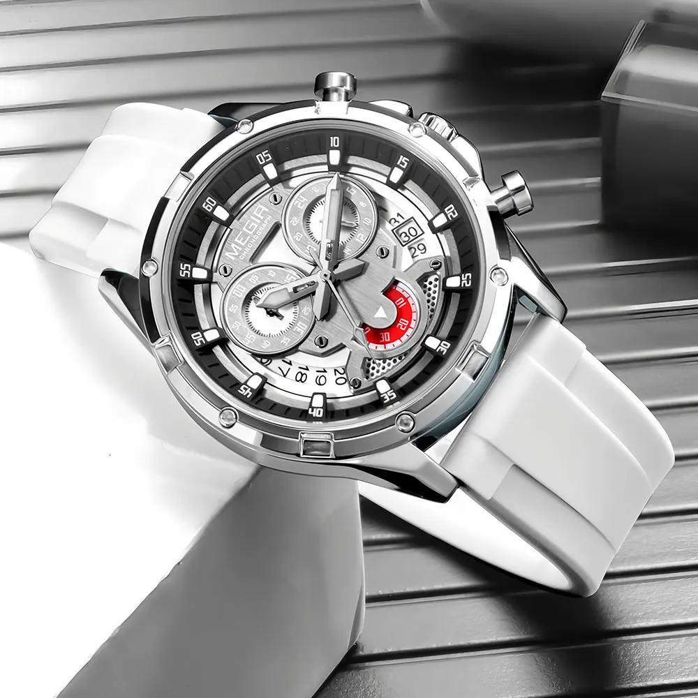 MEGIR Fashion Personalized Quartz Sports Chronograph Luminous Waterproof Men's Watch