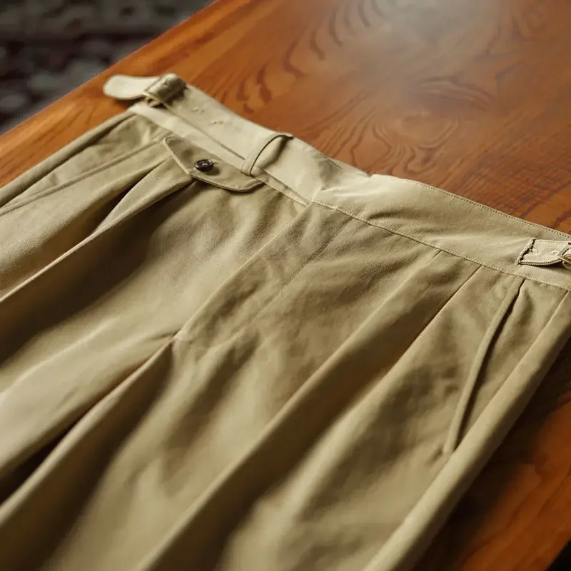 Men Spring Summer Cotton Trousers Retro Loose Straight Business Casual Pants men pants,business pants