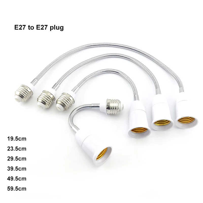 Lamp holder lamp bulb holder socket converter lamp base lamp socket adapter led lamp base lamp socket extender 6 size flexible LED light bulb base E27 to E27 extension extender adapter AC power socket screw holder converters lamp adapter