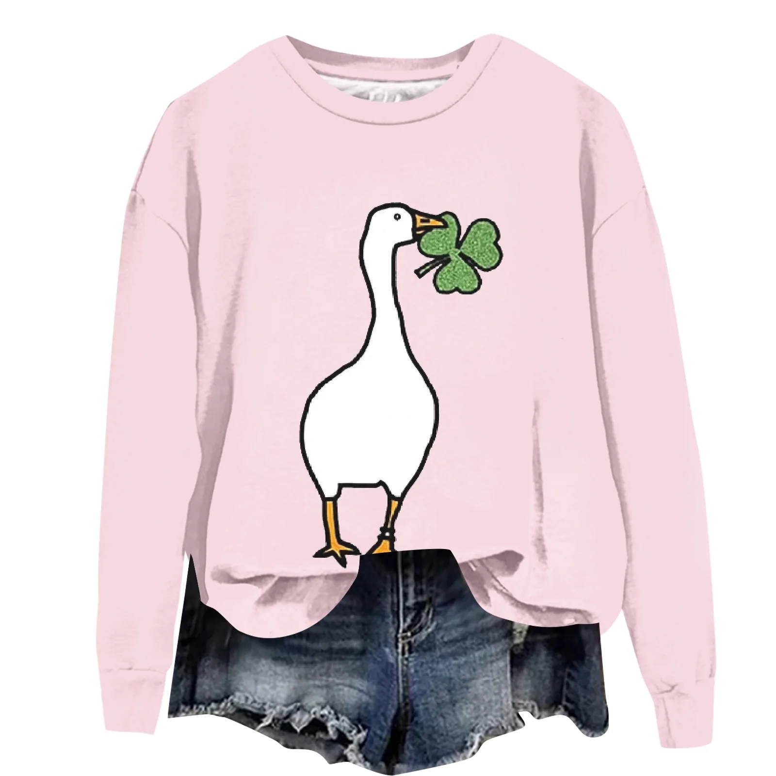 

Women'S Round Neck Tops Cotton Women'S Casual Fashion Long Sleeve O Neck Pullover Women'S Sweater 2024 Trend Stitch Sweatshirt
