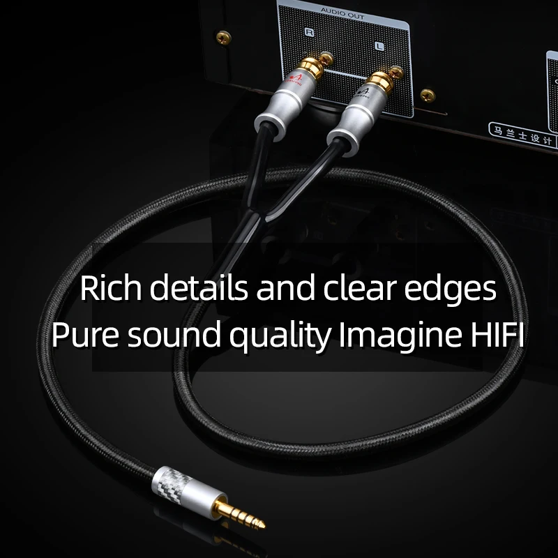 Fidelidade 4.4 mm Equilibrada para 2rca Cabo Hi-end 6n Ofc 4.4 para Rca Áudio Cabl para Pha2a Wm1a 1z Zx300a Dac Amp Alta - Image 2