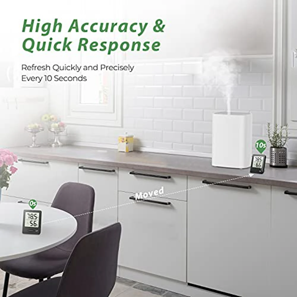 Temperature humidity meter Air thermohygrometer Room Thermometer Hygrometer Mini Size Indoor with Air Comfort Indicator 1 Pack