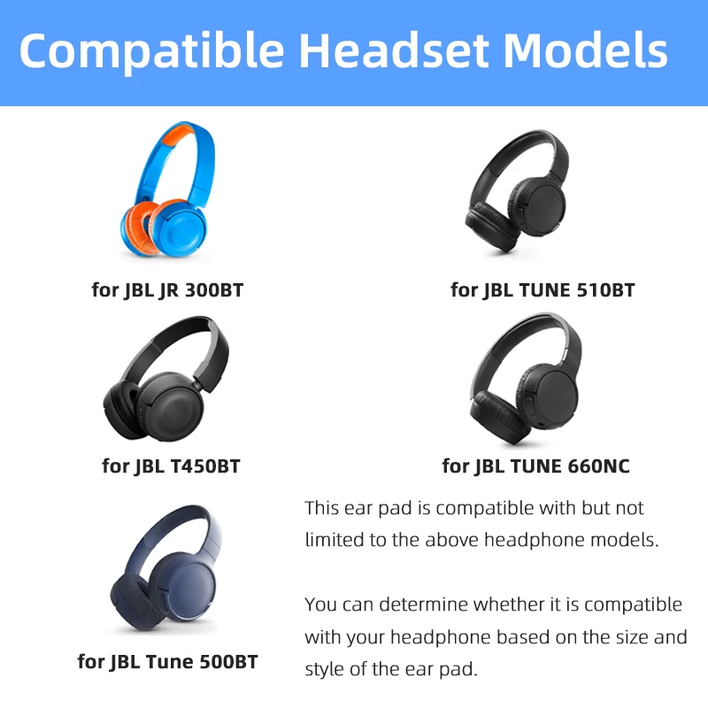 KUTOU Earpads for JBL JR300 BT T450BT T500BT Tune 500 BT 510BT
