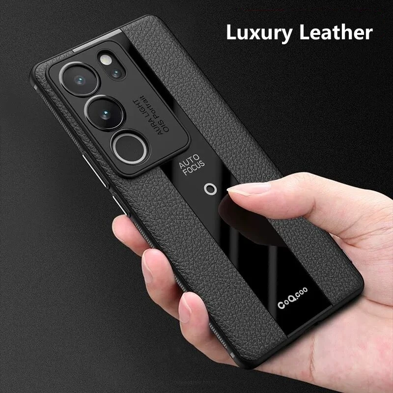 Leather Phone Case For Vivo V29 5G Case Stylish Luxury Soft Back Cover For Vivo V 29 V29Pro Camera Protection Shockproof Bumper