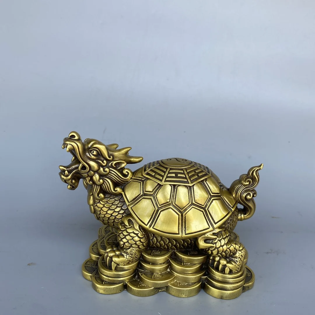 

Auspicious Bronze Statue Money Dragon Turtle 15 * 12 * 11CM, 1KG