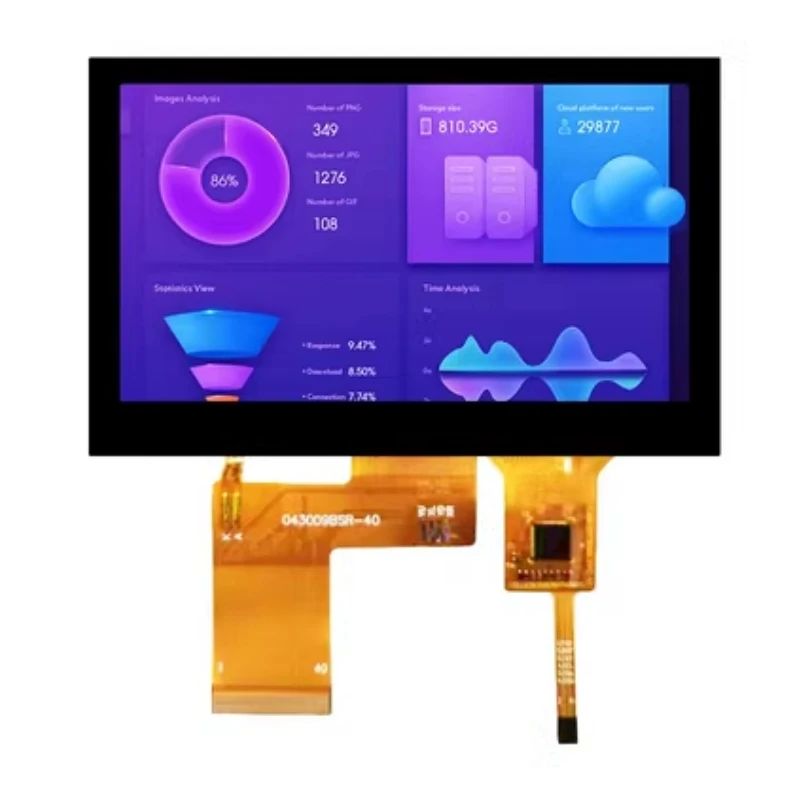 

4.3 inch TFT LCD screen RGB interface 480x272 high-definition IPS plug-in 40PIN with capacitive touch