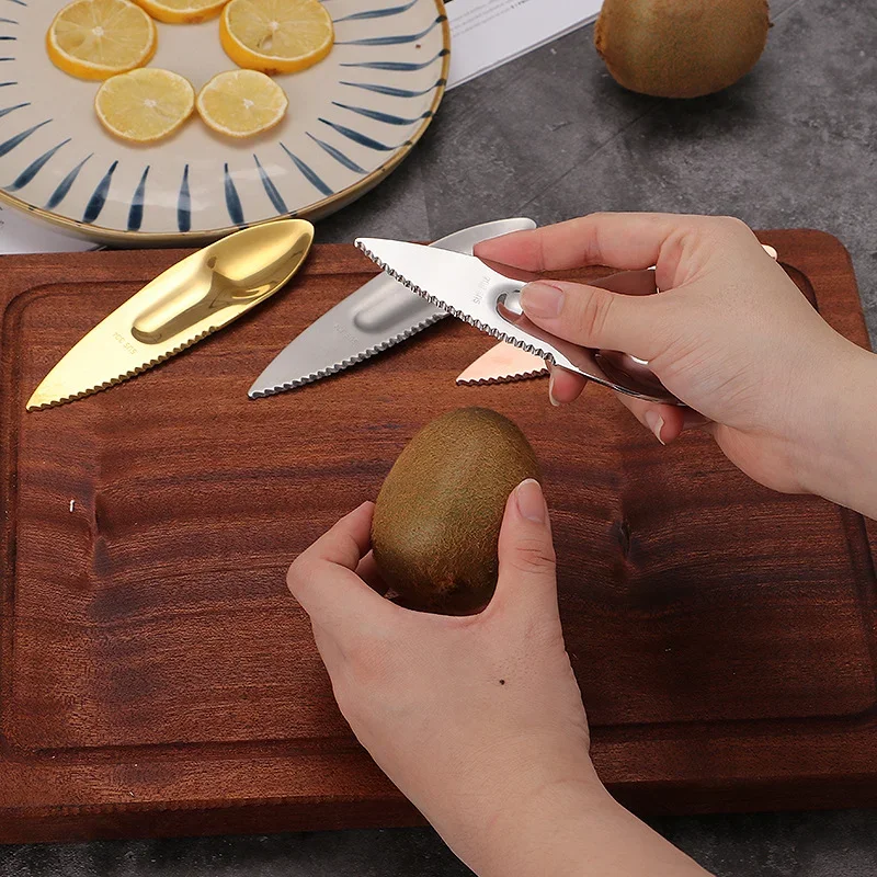 304 Stainless Steel Peel multi-functional kiwi fruit knife spoon divider fruit opener passion opener fruit vegetable peeling knife