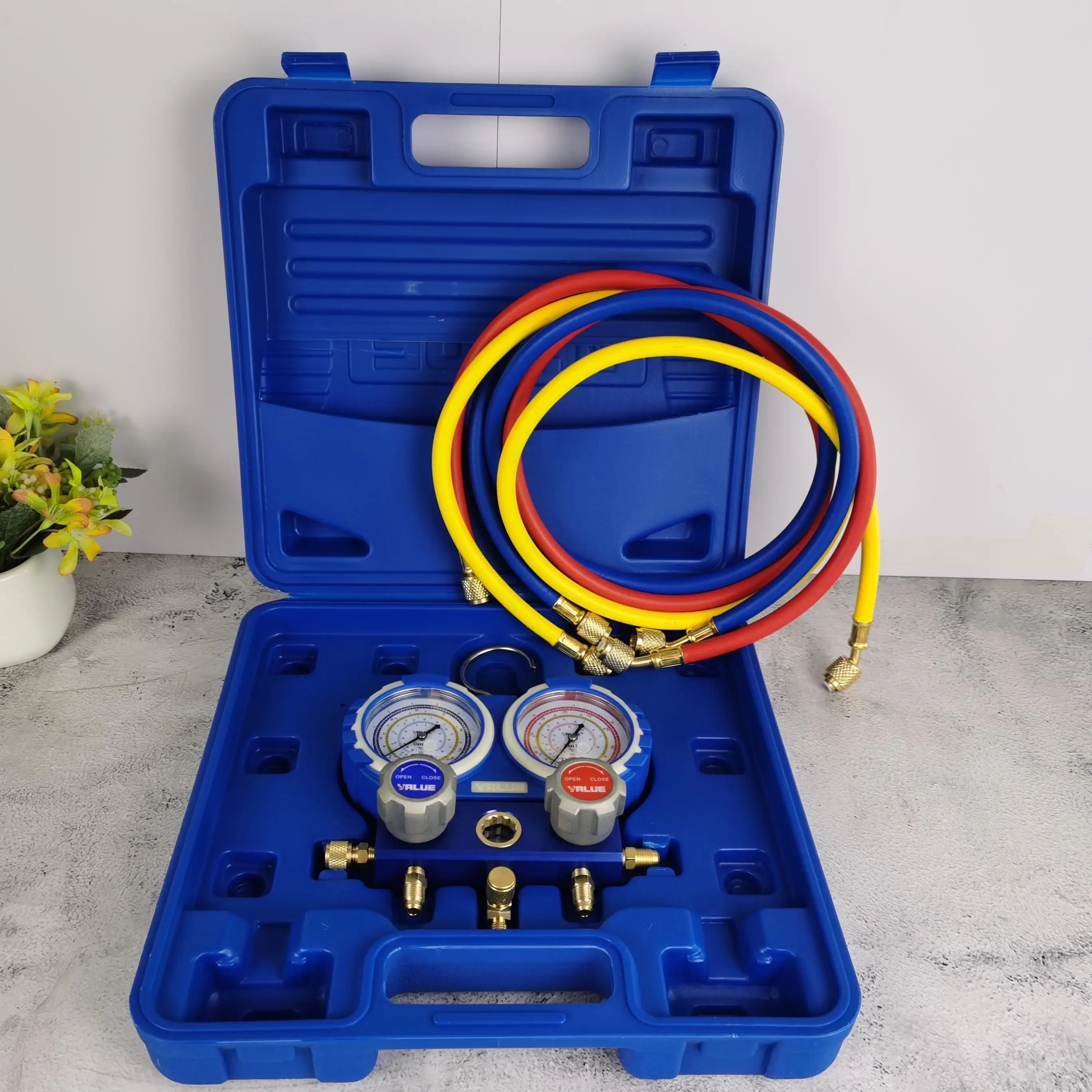 Liquid Filling Pipe Double Meter Fluorine Meter Air-conditioned Set Fluoridation Table Group Refrigerant VALUE VMG-2-R22-B