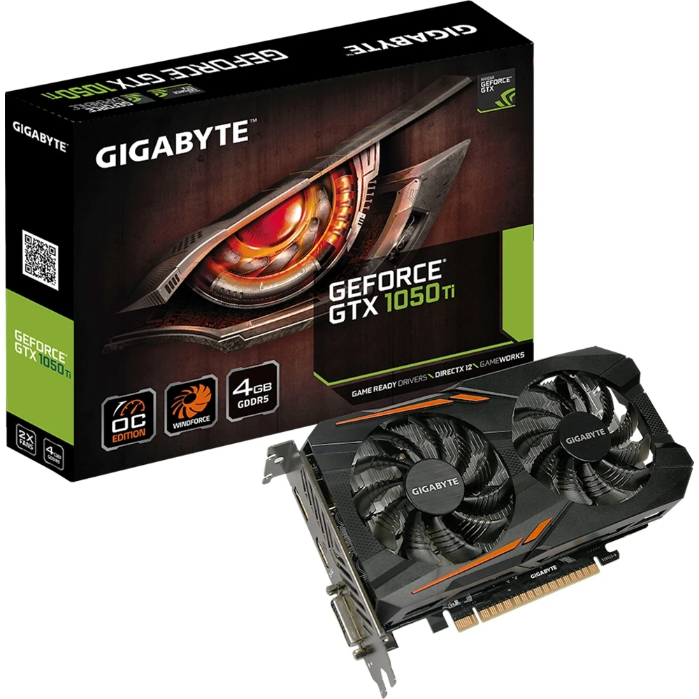 Видеокарта 4GB Gigabyte GeForce GTX 1050 Ti 1455MHz 4096MB 7008MHz 128 bit RTL [GV-N105TOC-4GD] | Компьютеры и офис