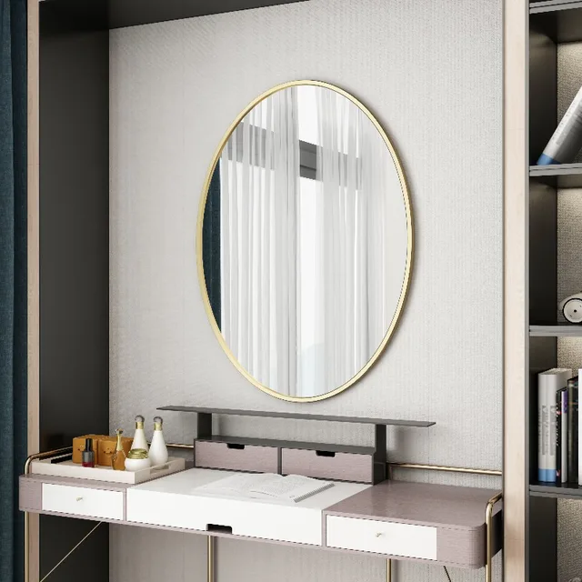 แปรงแต่งหน้าตกแต่งบ้าน กระจกเต็มตัว ของตกแต่งห้องน้ำ กระจกติดผนังสไตล์สวยงาม กระจกขนาดเล็ก ของตกแต่งบ้าน ชั้นวางของ ไฟ 1