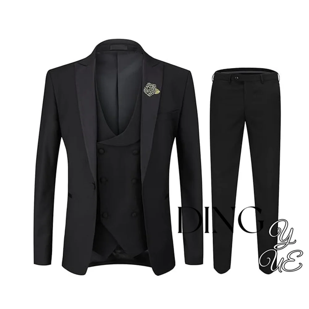 Men's 3 Piece Suit Slim Fit One Button Prom Suits Set Groomsmen Regular Fit Tuxedo 3 Peice Set Jacket+Trousers+Vest