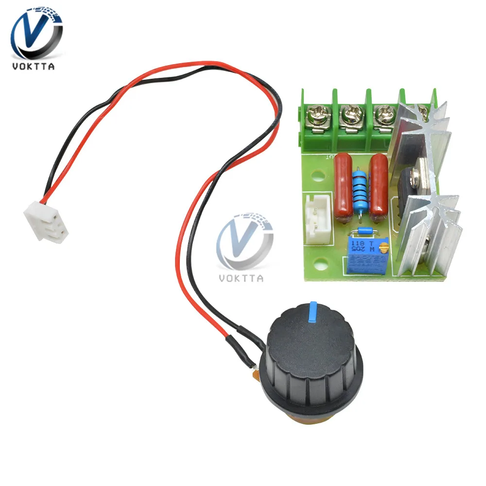 Motor Speed Controller DC Motor Speed Controller Motor Speed Controller Voltage Regulator Electric Motor Speed Controller AC 50V-220V 2000W High Power SCR Motor Speed Controller Module High Power Voltage Regulator Dimming Dimmers Governor 110V