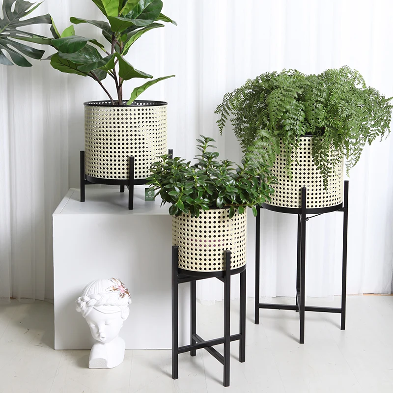 Minimalist Modern Foldable Plant Stand Metal Mesh Flower Shelf Multi-Level Green Plant Display Artistic Home Decor for Indoor