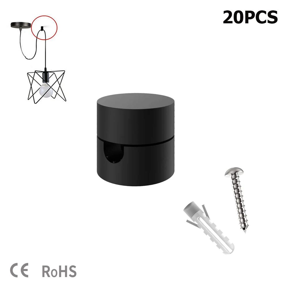 20pcs 펜 던 트 조명 케이블 후크 블랙 ABS 샹들리에 케이블 후크 샹들리에..