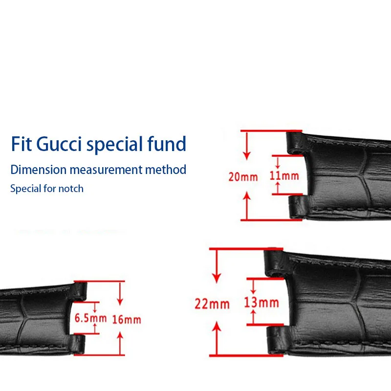 Pulseira de Couro Genuíno para gc Pulseira 22*13 mm 20*11 mm 20*12 mm 16*6.5 mm Entalhado Cinta Withstainless Borboleta Fivela Aço - Image 3