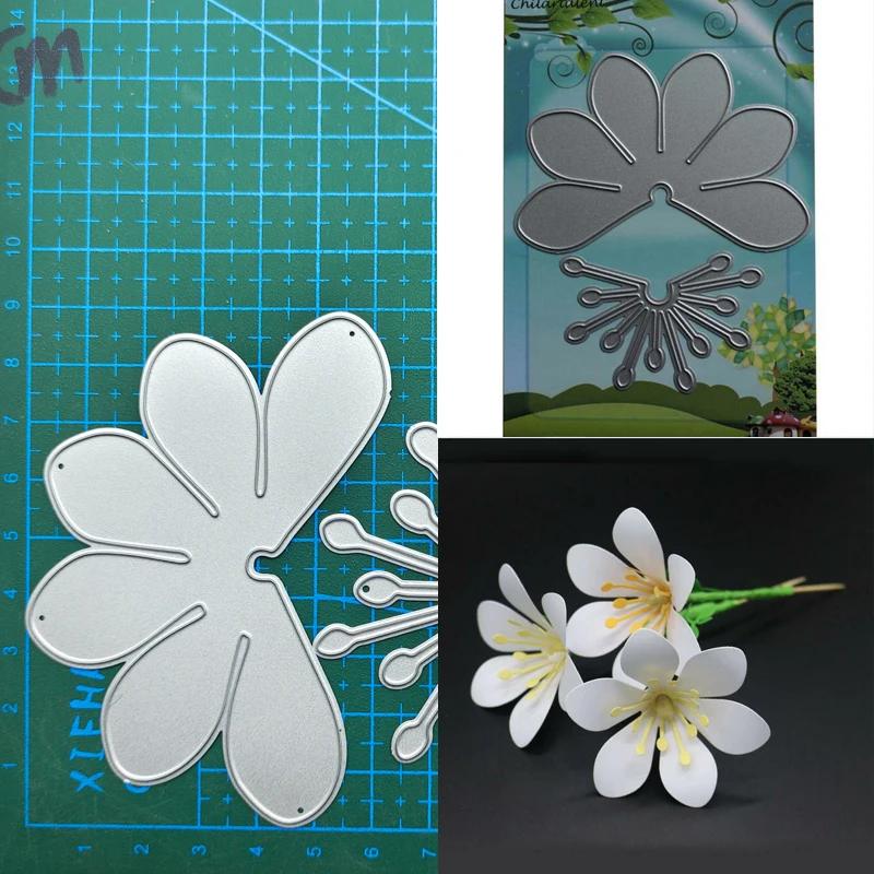 Petal Flower Plumeria Rubra metal cutting die mould scrapbook decoration embossed photo album decoration card making