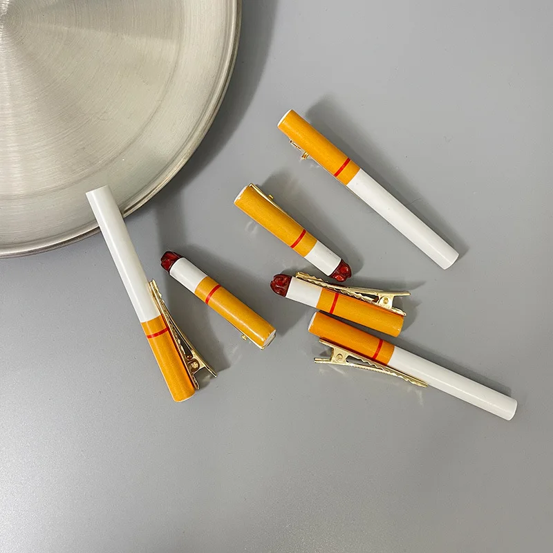 

Quirky Fun Hair Clips Simulation Cigarette Hair Clip Personality Creative Odd Clip Hair Card Back Head Headdress Funny Side Clip
