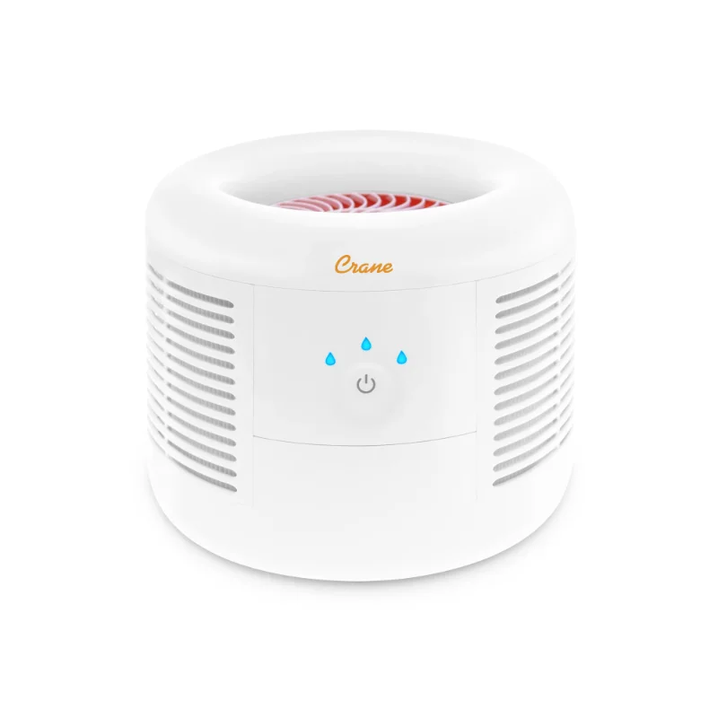 

Crane HEPA Compact Air Purifier, 300 Sq Feet Coverage, 3 Speed Settings, Whisper Quiet, White
