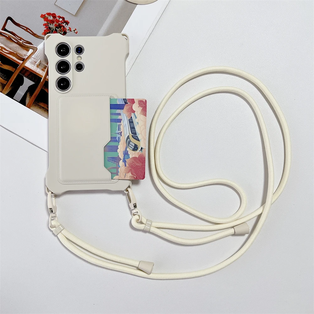 Silikon-Brieftasche Crossbody-Lanyard Kartenhalter Hülle für Samsung S26 Ultra S25 S24 S23 FE S22 Plus A17 A36 A56 A16 A55 Weiche Schutzhülle – Detail 11