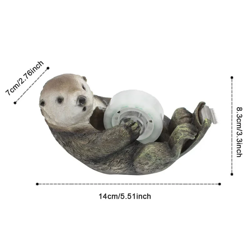 Creative Cute Otter Shape Resin Tape Seat Clicter Office Student Desktop  Stationery Crafts Christmas Birthday Gifts Decoration