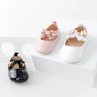 Baby Girl Shoes High Quality PU and TPR Anti-slip Sole Beautiful Flower Mary Jane Style Fashion Sandal Spring and Summer 0-6-12M 2