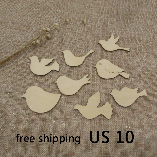 24PCS Funny DIY Spring Wooden Crafts Unfinished Wood Cutouts