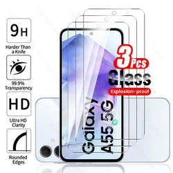 Triple Pack 9H Tempered Glass Screen Protectors - Samsung A55 4G (Transparent - 3Pcs)