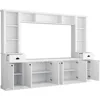 Entertainment Wall Unit Set with Bridge,  TV Stand Console Table with Adjustable Shelves for TVs Up to 75”, Large Media Console 6