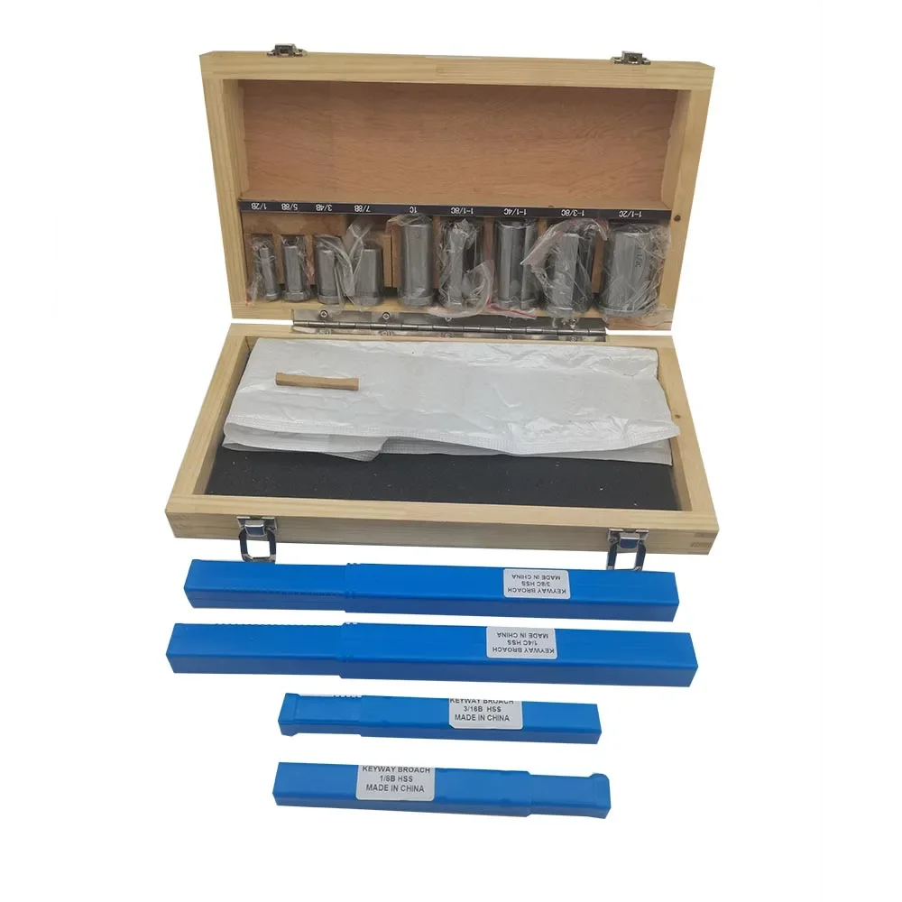 Keyway Broach Sets HSS Metric Size Industrial Tools for Lathe B-4mm B-5mm C-6mm C-8mm Keyway Size 18Pcs